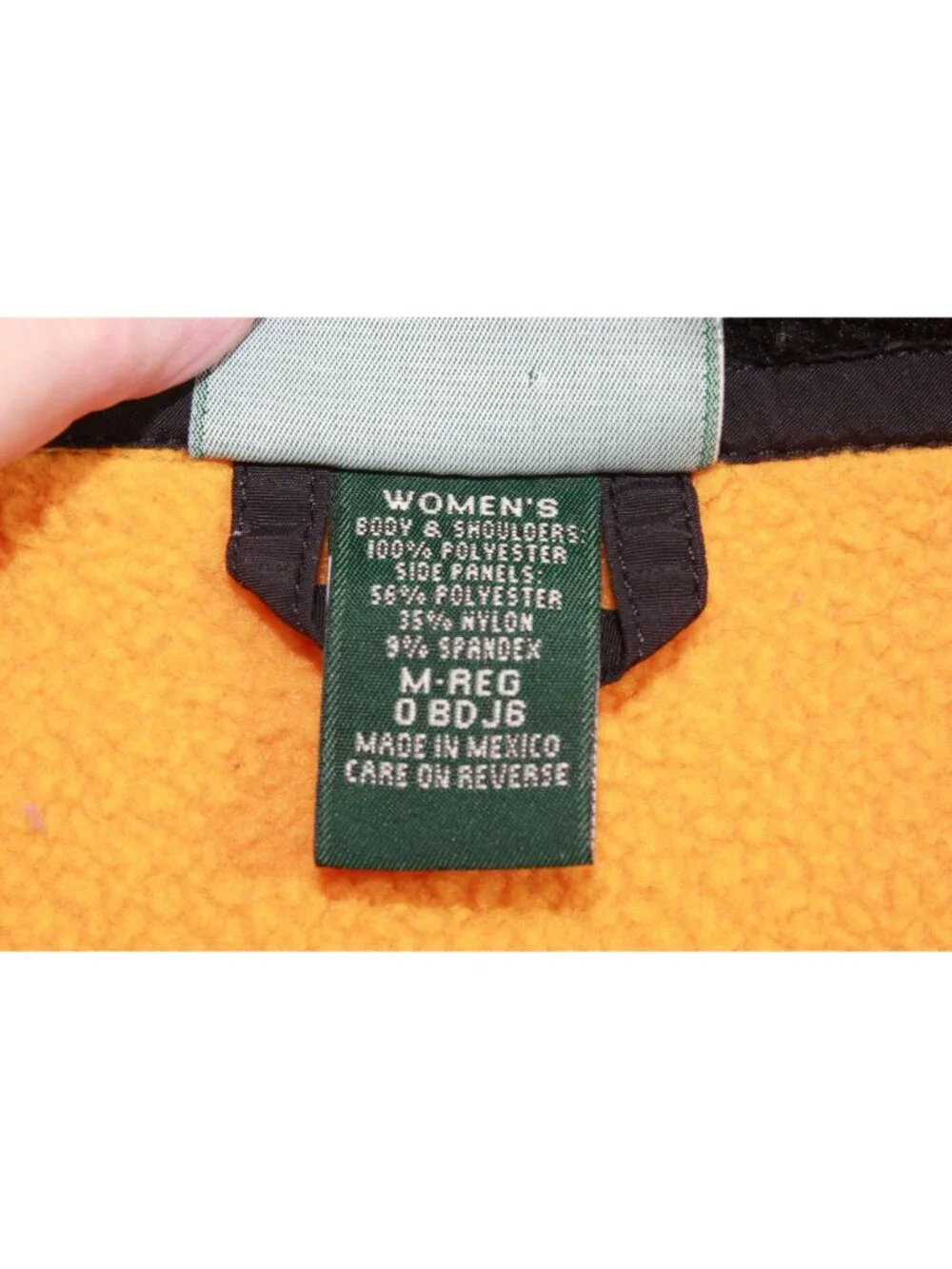 LL Bean Polartec Fleece Vest Yellow Black Full Zip Size M